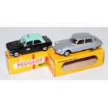 A Metosul of Portugal diecast group, two boxed examples to include a Peugeot 204 taxi, and a Citroen