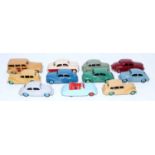 Eleven various loose Dinky Toy playworn saloons to include an Austin Somerset No. 40J finished in