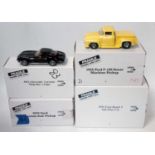 A Franklin Mint mixed scale boxed American race car and pick-up truck diecast group to include a