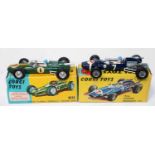 A Corgi Toys boxed racing car diecast group, two boxed examples to include a No. 155 Lotus Climax F1