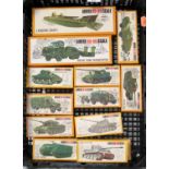 13 various boxed Airfix H0/00 scale plastic boxed military vehicles and accessories to include Antar