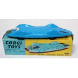 A Corgi Toys No. 153 Proteus Campbell Bluebird Record Car comprising of blue body with white driver,