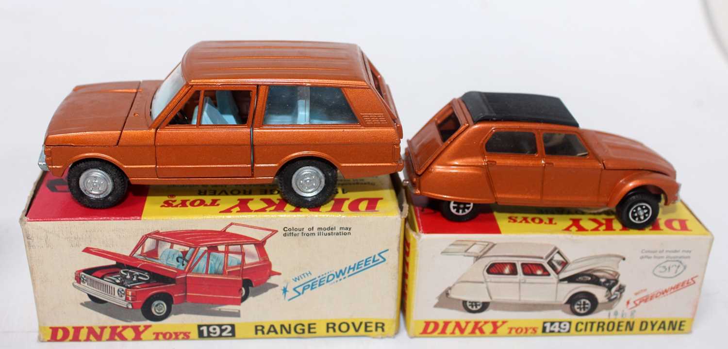 A Dinky Toys Speedwheels boxed diecast group to include a No. 192 Range Rover comprising of metallic