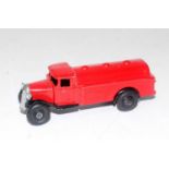 A Dinky Toys No. 25D petrol tanker comprising of red body with black type 2 chassis and black