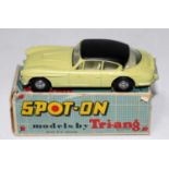 A Spot-On Models by Triang No. 122 Jenson 541 saloon comprising of yellow body with black roof,
