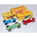 Three various repainted and playworn Dinky Toy diecasts all in reproduction boxes to include a No.