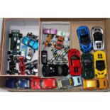 One tray containing a quantity of various loose Lotus related diecast vehicles and accessories to