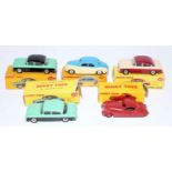 Five various boxed Dinky Toy diecast saloons, all examples housed in original boxes which have