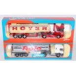 A Tekno 1/50 scale road transport diecast group to include an ERF Nestle tractor unit with Rollo