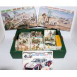 One box containing a large quantity of various military vehicle and diorama release plastic kits and