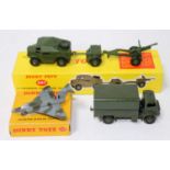 A collection of various boxed and loose Dinky Toy military diecast to include No. 697 25-pounder