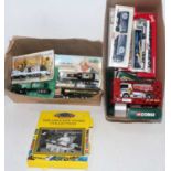 Two boxes containing a quantity of mixed scale road transport diecasts to include Wiking Cameo