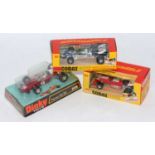 A Corgi Toys and Dinky Toys boxed F1 race car diecast group to include a No. 153 TS 9B Team Surtees,