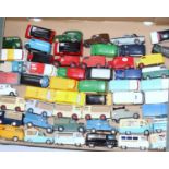 One tray containing a quantity of various playworn repainted and original Dinky Toy, Tekno, and