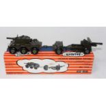 A Crescent Toys Saladin armoured patrol set comprising of towing vehicle, ammunition trailer, and