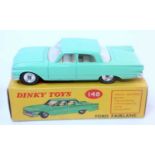 A Dinky Toys No. 148 Ford Fairlane comprising of light green body with light grey interior and