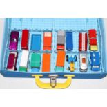 A Matchbox Superfast collector's carrycase containing a quantity of various loose Matchbox Superfast