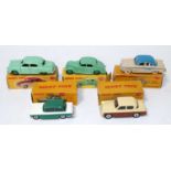 A Dinky Toys boxed diecast saloon group, all boxes with some restoration or damage/losses, cars