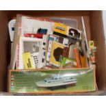 One box containing a quantity of mixed plastic card and white metal kits to include some part made