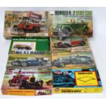 Eight various boxed Airfix and Merit mixed scale saloons and accessory plastic kits to include an