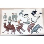 A collection of various Britains lead hollow cast zoo miniatures to include 5 various walking zoo