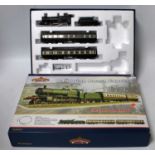 A Bachmann 'Cambrian Coast Express' train set box containing GWR 'Dunley Manor' engine and tender