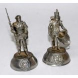 Two Charles Stadden pewter military figures - Middlesex Regiment 1815, and Queens Regiment (into