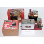 A Mamod miniature live steam boxed and loose steam engine group to include a Minor 1 boxed steam