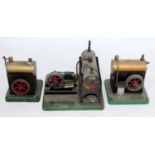 An ESL stationary steam engine group to include three examples, all appear complete, various