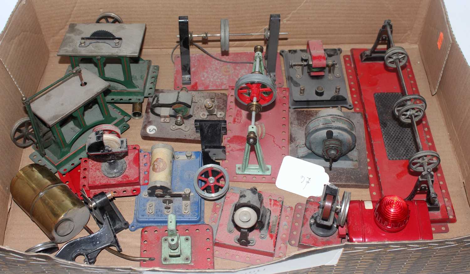 One tray containing a large quantity of various mixed live steam workshop accessories to include