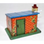 1930-4 Hornby platelayer's hut, opening planked door (VG-E)