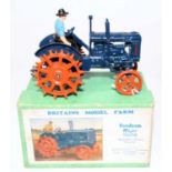 A Britains model farm series No. 127F Fordson Major tractor comprising of blue body with orange