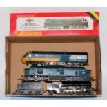 Mixed Triang and Hornby delve; early black Princess engine and tender (G) BR blue/grey HST driving