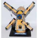 Meccano window display model, illuminated windmill, electrically powered circa 1970s, unusually good