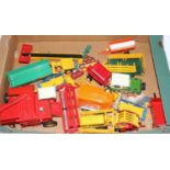 One tray containing a quantity of various Britains farm diecast plastic vehicles and accessories