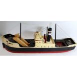 Triang model ship British Merchant 'Liverpool Coaster' black/red/cream, 30" long, 6" beam, will