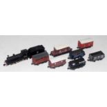 Mixed makes N gauge selection 0-6-0 BR black engine and tender No. 65670 (G) and 7 goods wagons (G)