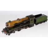 Bassett Lowke live steam green 4-4-0 Enterprise Express with extensive loss of paint, with 6