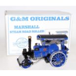 A G&M Originals limited edition 1/32 scale boxed model of a Marshall steam roller, finished in blue,