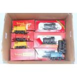 8 Triang and Hornby 0-4-0 dock shunters, 1x TC series (G-BF), 2x black, 1x red Dock Authority (G-