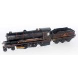 Bowman live steam code 234 black LMS 4-4-0 loco with 6 wheel "LMS 13000" with thin double red lining