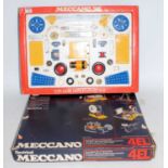 Two Meccano sets: No. 4EL - unused, with a 1970s 5ME used set (VG) box lid missingCondition