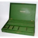 Empty wooden cabinet, green for Meccano No. 9 outfit complete with tray (G)