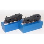 Pair of Rhymney Railway 0-6 2 tank engines rebuilt by GWR both early BR weathered black livery as