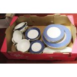 A Coalport blue and gilt part dinner serviceCondition report: Appears good condition throughout.