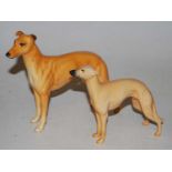 A Beswick figure of a greyhound "Jovial Roger", model No. 972, gloss finish, together with a Beswick