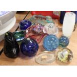 A 1970s Murano blue glass vase, h.18cm; together with one other similar; and a collection of various