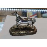 A silver plated model of a horse, on naturalistic baseCondition report: Plate quite rubbed. Legs
