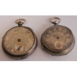 A Victorian gents silver cased open face pocket watch having keywind movement (lacking hands),
