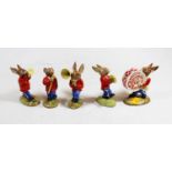 Royal Doulton Bunninkins figures 'Oompah Band', comprising 5 pieces, the largest h.19cm